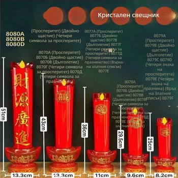 LED кристална цилиндрична свещ, захранване от контакта или батерии, червен пламък, за поклонение пред Буда, ритуали, сватби и домашна употреба