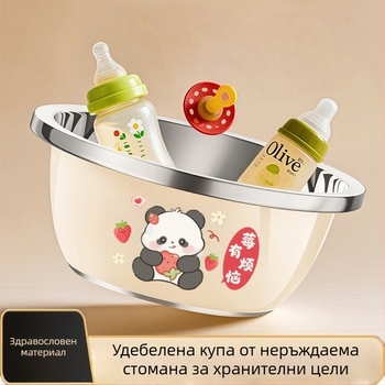 Неръждаема кухненска купа за миене на бебешки шишета, голям капацитет, мултифункционална купа за замесване на тесто и миене на зеленчуци