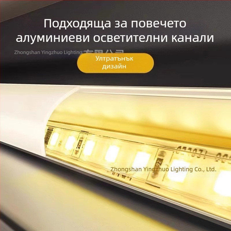 220V ултра тънка самозалепваща LED лента за вътрешно осветление, линейна лента в алуминиева канавка, 10 м ролка, 2835 LED