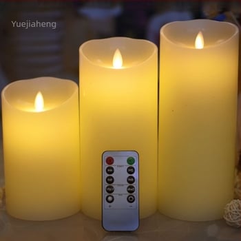 LED свещ с голям диаметър и дистанционно управление – романтичен декор за рожден ден и предложение