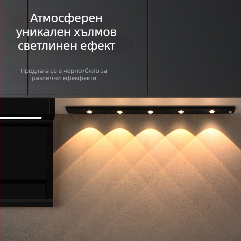 Лампа с котешко око, сензор за движение, безжична за дома, LED лента за антре, шкаф и гардероб