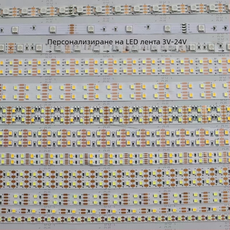 LED лента 2835, 5V, 30–120 светодиода, би-цветна декоративна лента, за интериорна декорация, димер, дължина 5–10 м, 120° ъгъл на лъча, CRI 80