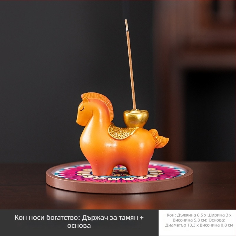 Керамичен държач за ладан – декоративна настолна фигурка в китайски стил за дома