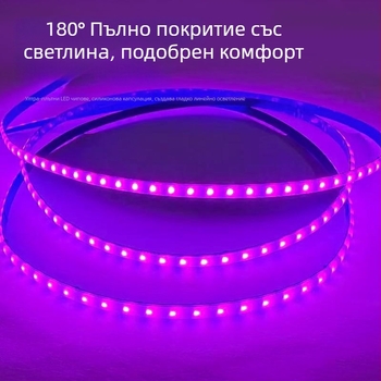 COB LED лента ултра тясна, 5V, 5 мм RGB променящ цвят за осветление на автомобилния интериор