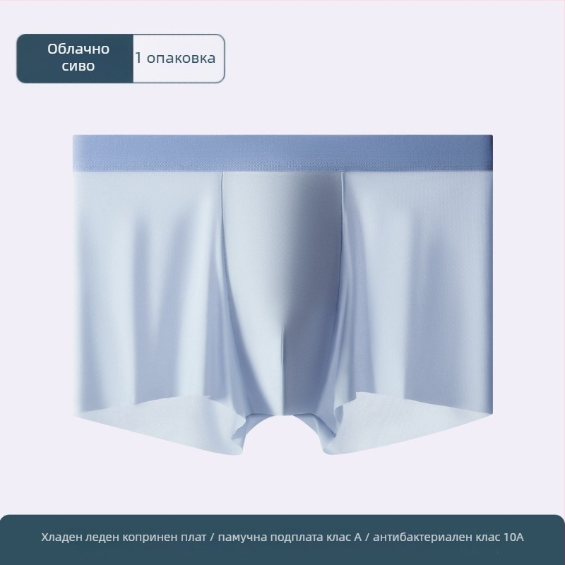 Мъжки боксерки от Ice Silk, плюс размер, дишащи, антибактериални, бързосъхнещи, с памучна вложка в чатала