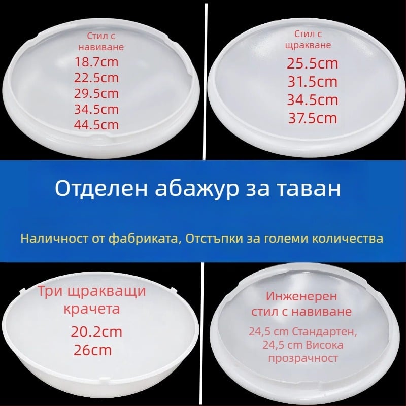 Кръгъл абажур за таван със корпус и катарамa за завиване, антиблясък дизайн – резервен аксесоар за спалня и коридор