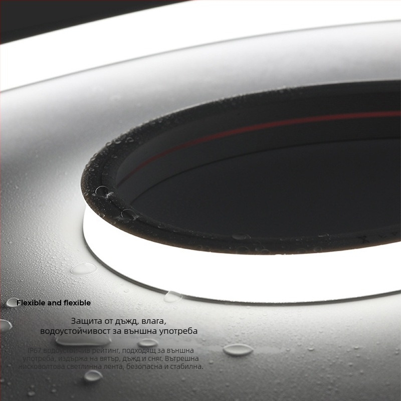 Персонализирана силиконова LED лента 220V – гъвкава водоустойчива лента за декоративно осветление, 8W, 180 диода 3528, монохромна, дълга лента