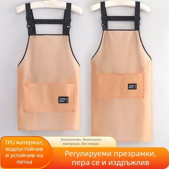 Къса водоустойчива и маслозащитна престилка за домашна кухня, дамска с принт