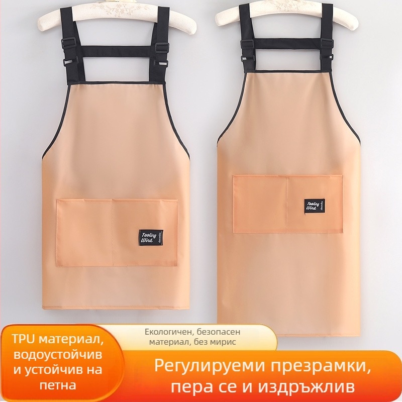 Къса водоустойчива и маслозащитна престилка за домашна кухня, дамска с принт