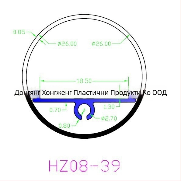 T8 двуцветна тръба с голяма светлинна повърхност и добро разсейване на топлината, PC абажур
