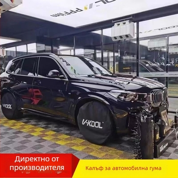 Калъф за гума за автомобил/RV, водоустойчив и прахозащитен, универсален с светлоотразителна лента, калъф за резервна гума