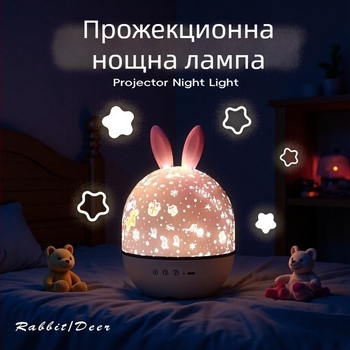 Проектор за спалня със морска звезда-фея и LED нощна светлина, прожекция на звездното небе