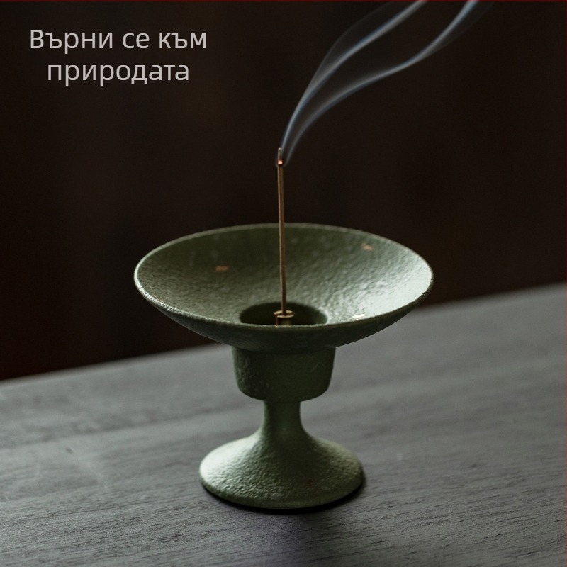 Ретро тамянник от груба керамика с златни капки, за домашно използване, дзен стил, луксозен тамянник за агар и сандалово дърво