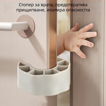 Детски предпазител за врати за спалня и баня, против зажимане на пръсти, за плъзгащи се стъклени врати, PVC