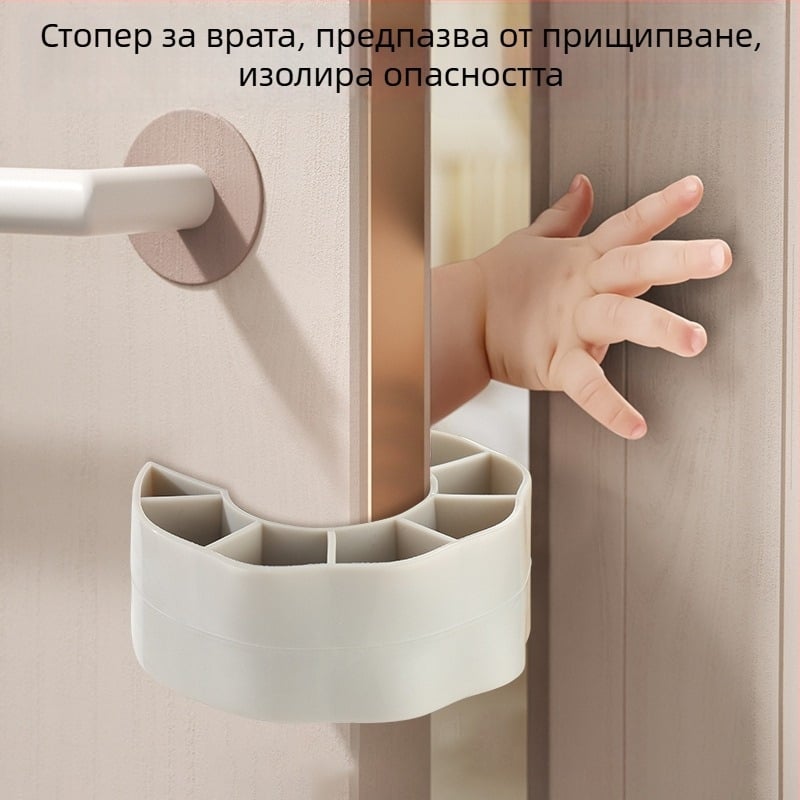 Бебешки предпазител за врати – антищипване, за спалня и тоалетна, подходящ за плъзгащи и стъклени врати