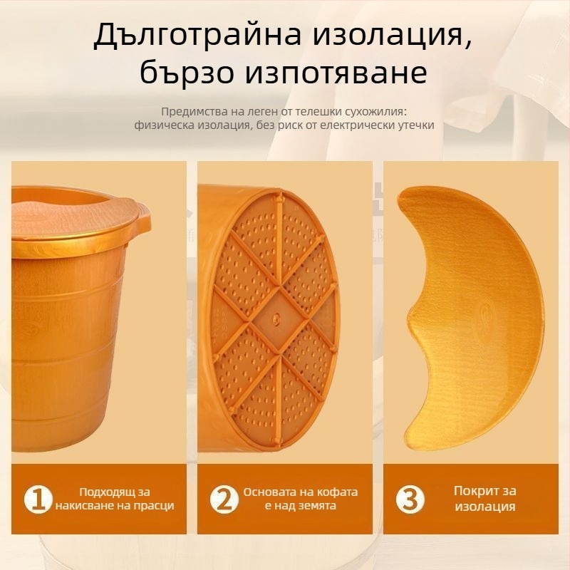 Удебелена ваничка за крака с масаж, удароустойчива пластмасова ваничка за крак, висока за измиване до прасците