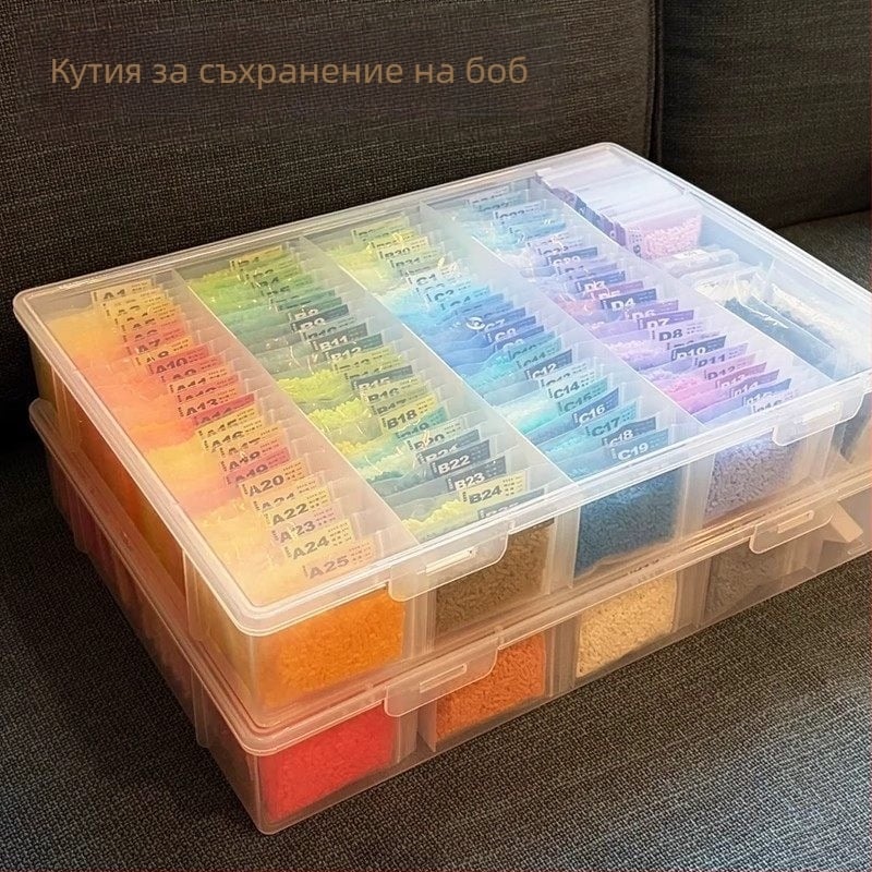 Прозрачни удебелени самозалепващи чанти за съхранение на мъниста за изкуство, разделени чанти в размери 20, 16 и 30