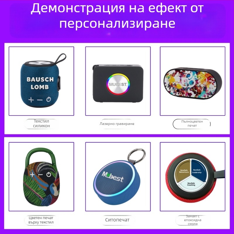 Водоустойчив Bluetooth говорител със слот за TF карта, компактна преносима колона за външна употреба с халка за закачане
