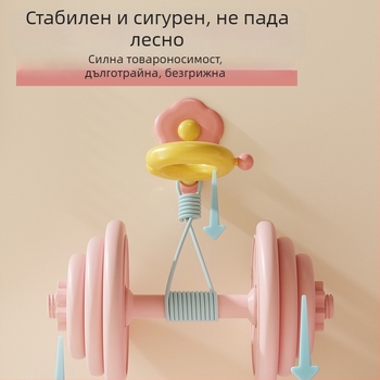 Държач за сешоар с цветна поставка за съхранение, стенен монтаж за баня