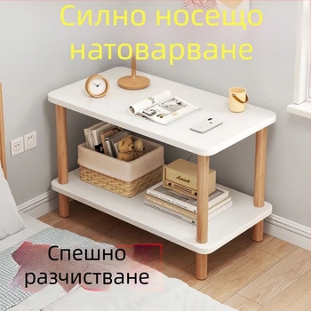 Скандинавски стил: нощно шкафче със стъклен плот и шкаф за съхранение