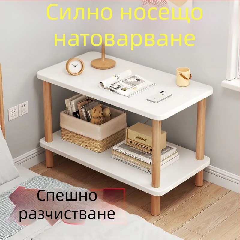 Скандинавски стил: нощно шкафче със стъклен плот и шкаф за съхранение