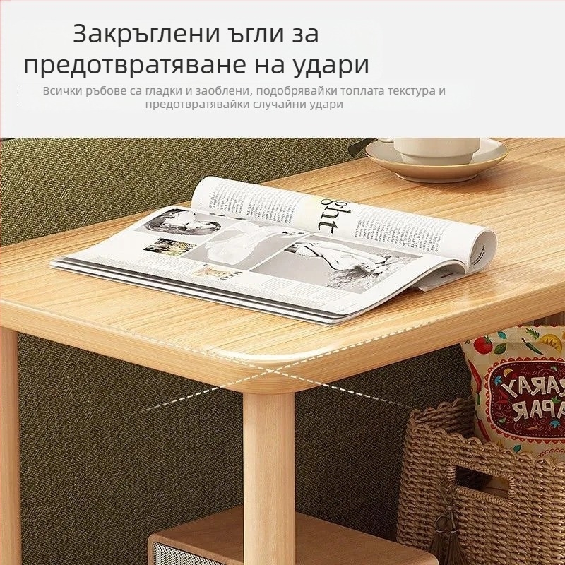 Скандинавски стил: нощно шкафче със стъклен плот и шкаф за съхранение