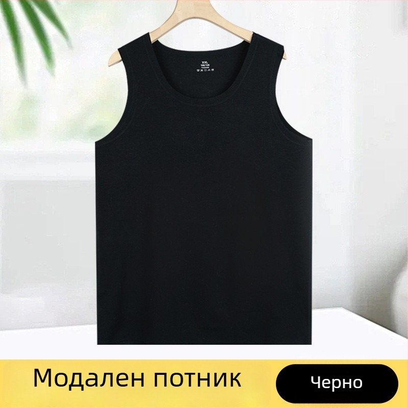 Летен безшевен лек мъжки спортен потник, дишащ, бързосъхнещ, модал