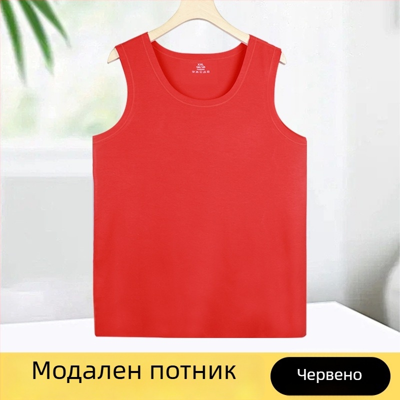Летен безшевен лек мъжки спортен потник, дишащ, бързосъхнещ, модал