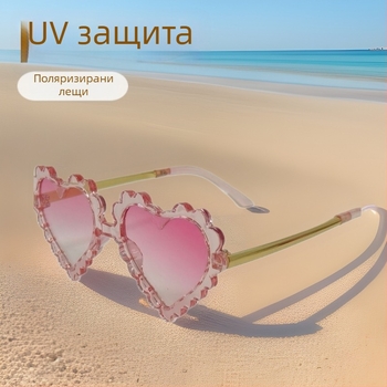 Корейски стил детски слънчеви очила с UV400 защита, поляризирани сърцевидни очила за деца