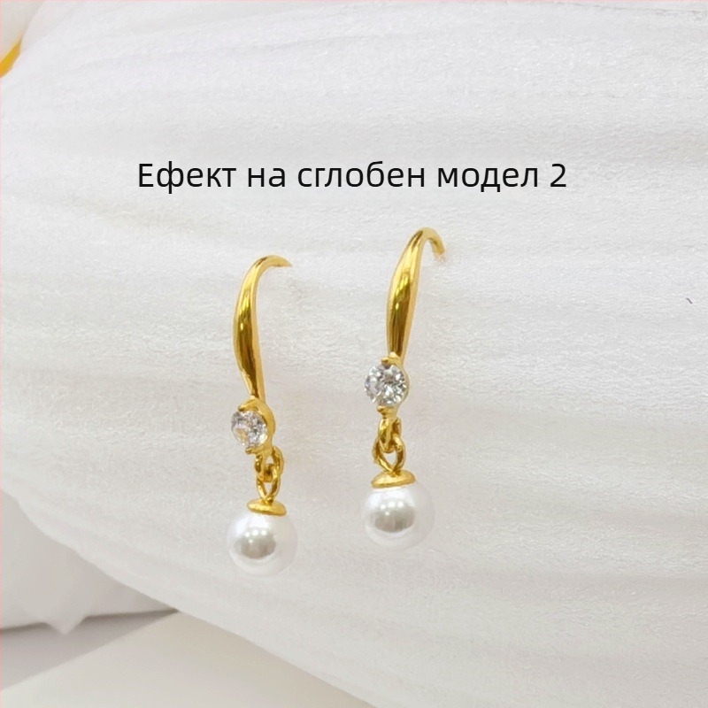 Титаниева стомана DIY аксесоари за перлени обици със открита щипка за ухо, неръждаема стомана, текстуриран финиш
