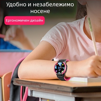 FA56 4G Детски телефонен часовник с GPS позициониране, кръгъл циферблат, слот за SIM карта
