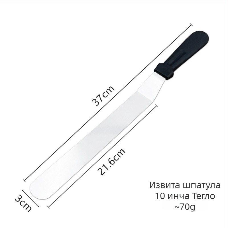 Шпатула за торта с правоъгълен ъгъл, неръждаема стомана, размери 6/8/10 инча, за крем и глазура, DIY печене