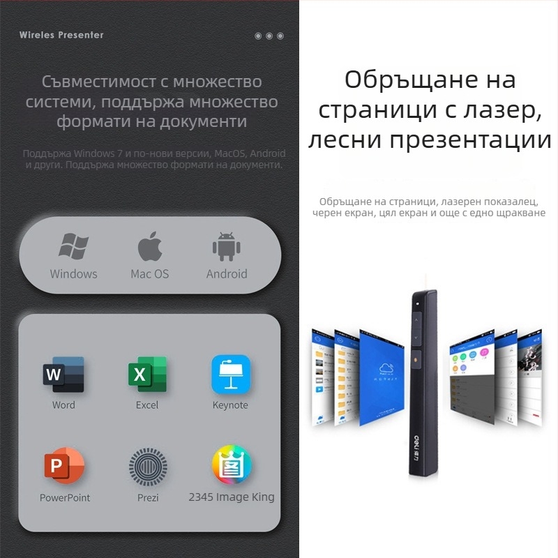 Deli 2802 писалка за превъртане на страници, PPT дистанционно, лазерна проекторна писалка, електронен учителски указател, USB мултимедия за обучение