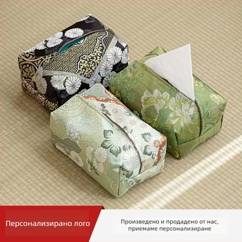 Бродирана кутия за хартиени кърпички за дома, хол – минималистично съхранение за салфетки, аксесоари за китайска чайна церемения