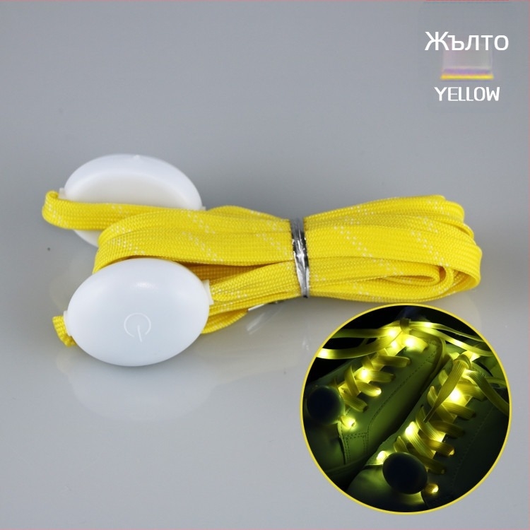 Le Tao LED цветни светещи връзки за обувки, неонови найлонови за деца, 8-мо поколение