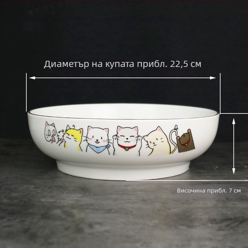 Купа за супа с голям капацитет за домашна употреба, голяма керамична купа за риба със кисело зеле, купа за супа с парчета риба, специална чиния за сервиране