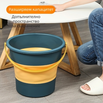 Преносима външна кофа за вода за риболов и пътуване, за миене на автомобил и домашно ползване, пластмасова кофа