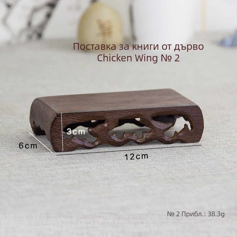 Правоъгълна база в стил свитък от червено дърво с издялана Буда статуя за бонсай – дървена подложка, декоративна фигура за дома