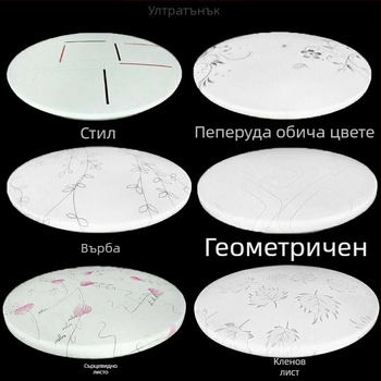 LED кръгла таванна лампа със сенник и корпус – модерен семпъл дизайн за спалня и дневна, комплект осветителни аксесоари