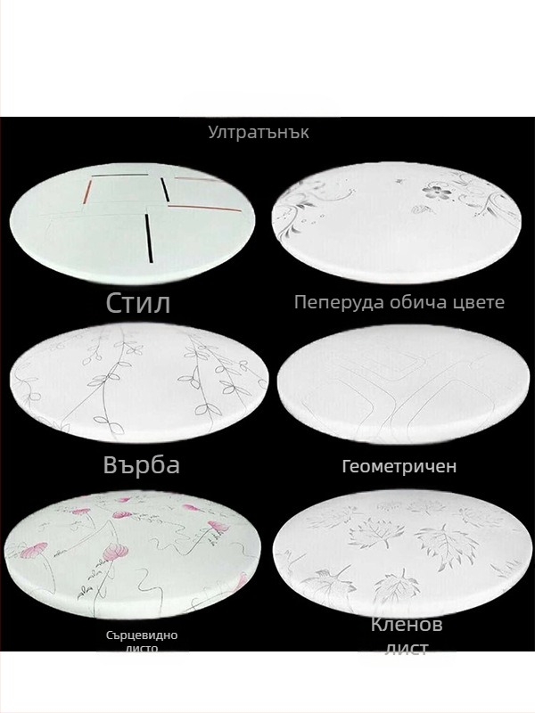 LED кръгла таванна лампа със сенник и корпус – модерен семпъл дизайн за спалня и дневна, комплект осветителни аксесоари