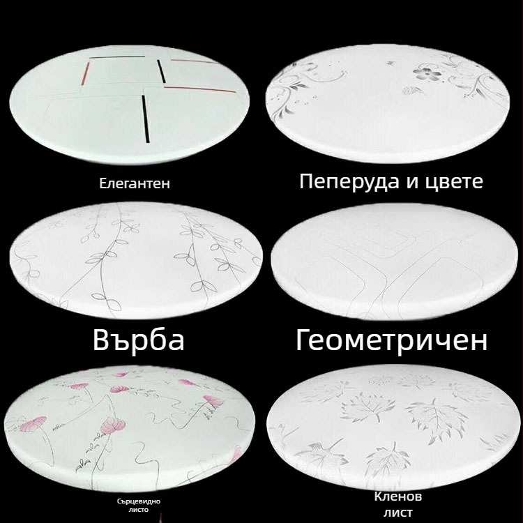 LED кръгла таванна лампа със сенник и корпус – модерен семпъл дизайн за спалня и дневна, комплект осветителни аксесоари