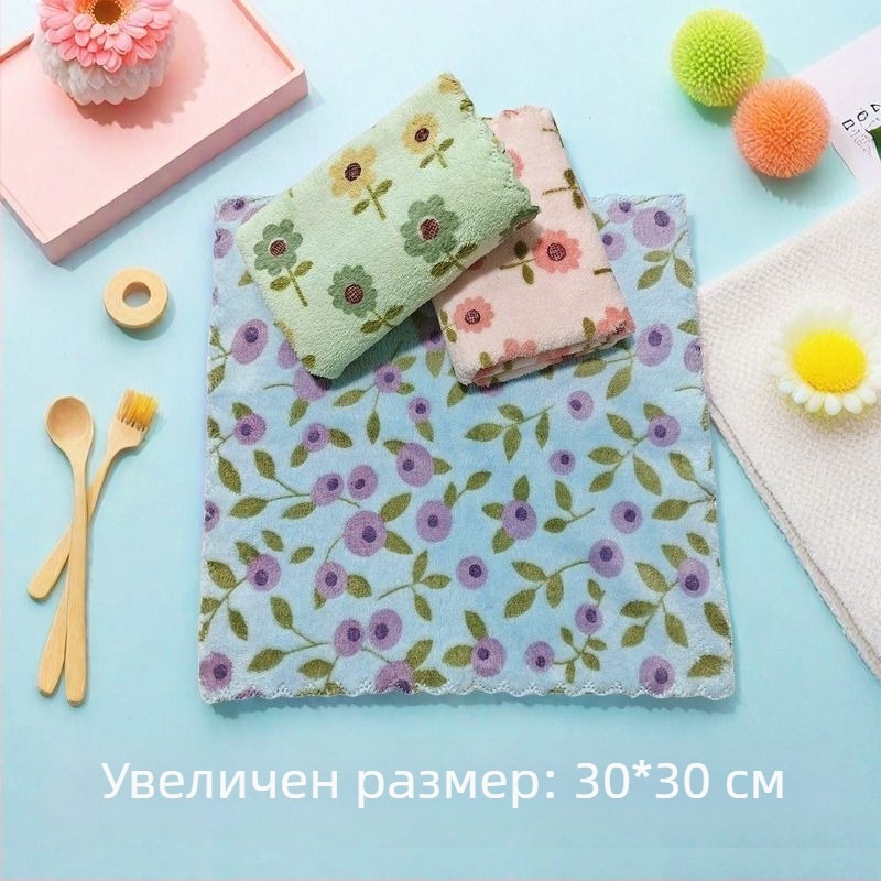 Удебелена кърпа за съдове, стилна квадратна абсорбираща кърпа, без власинки, устойчива на мазнини, кухненска кърпа за ръце