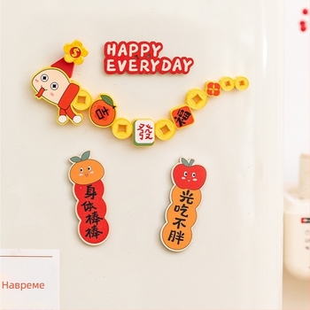 Акрилен магнит за хладилник и входна врата с котешки куплети, мил новогодишен декоративен аксесоар за дома