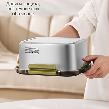 304 неръждаема стомана запечатана кутия с капак за съхранение на плодове и зеленчуци, домашна многоразмерна кутия за съхранение в хладилник