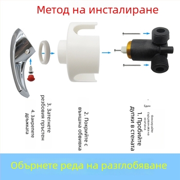 Ръкохватка за смесителен клапан на електрически водонагревател – У-образна, стенна за душ, универсална