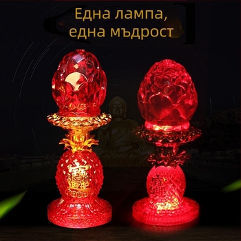 LED лотус лампа за домашен олтар, двойка будистки лампи