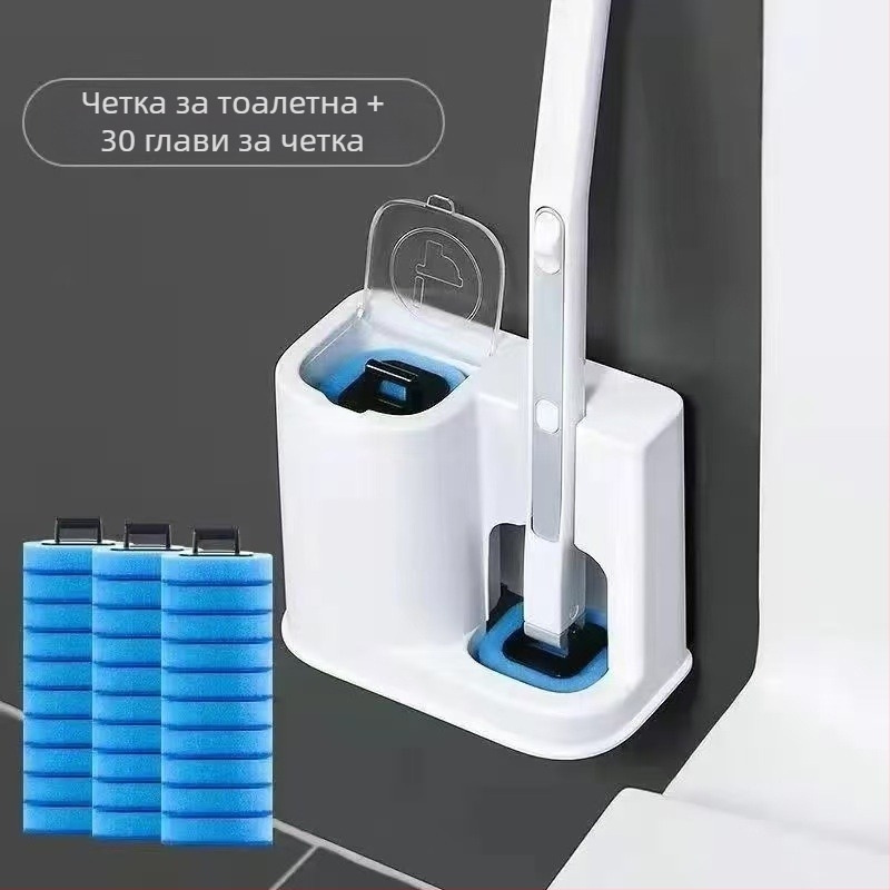 Еднократна четка за тоалетна за домашна употреба, стенен монтаж, почистване на труднодостъпни ъгли