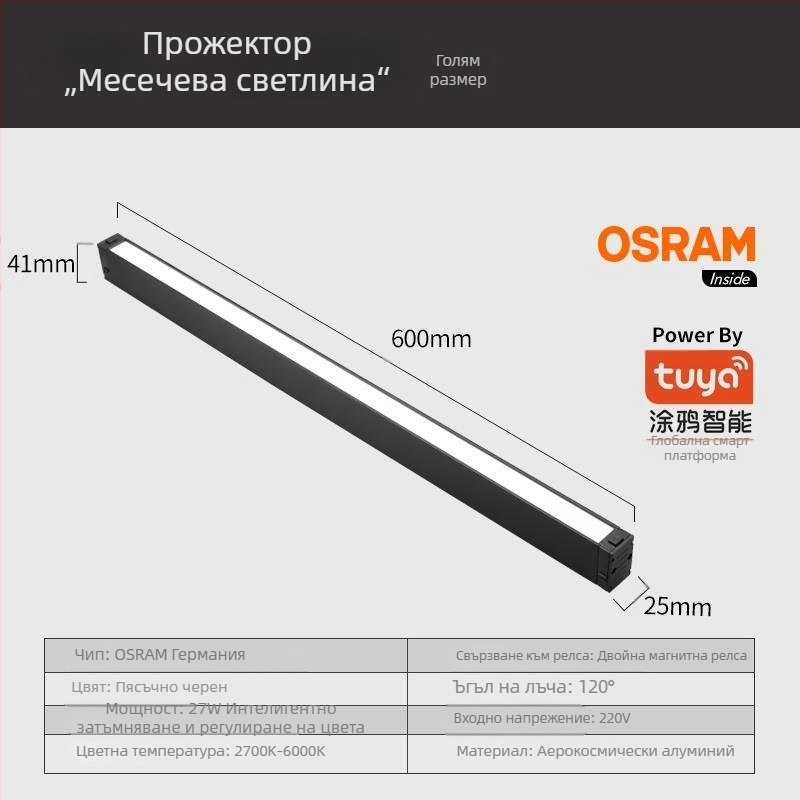 Тип 25 интелигентно лампено тяло със линейно осветление, светлина с решетка, окачено кабелно осветление и трек светлина — LED прожектор, водач за релса, PC