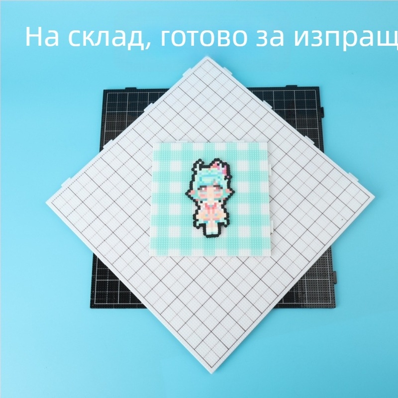 104 части набор за мъниста: дъска за мъниста 2.6 мм, DIY фюжън, дълги игли, термоустойчива кутия за съхранение, комплект за игра