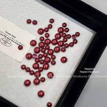 Премиум декорации за маникюр Bun Pearl серия: конкавни полумесеци с циркони, многоцветни, различни размери
